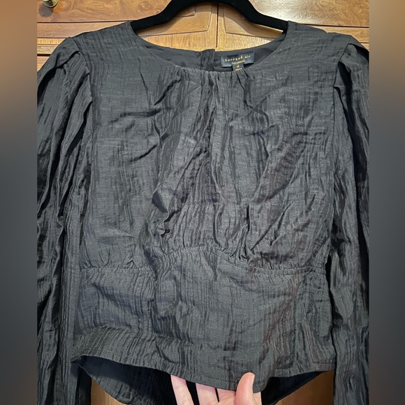 NWT Anthropologie Current Air collab - sequin open-back top with bishop sleeves - Picture 10 of 13